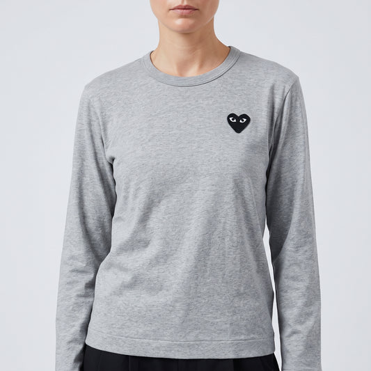 Grey Long Sleeve Heart Tee