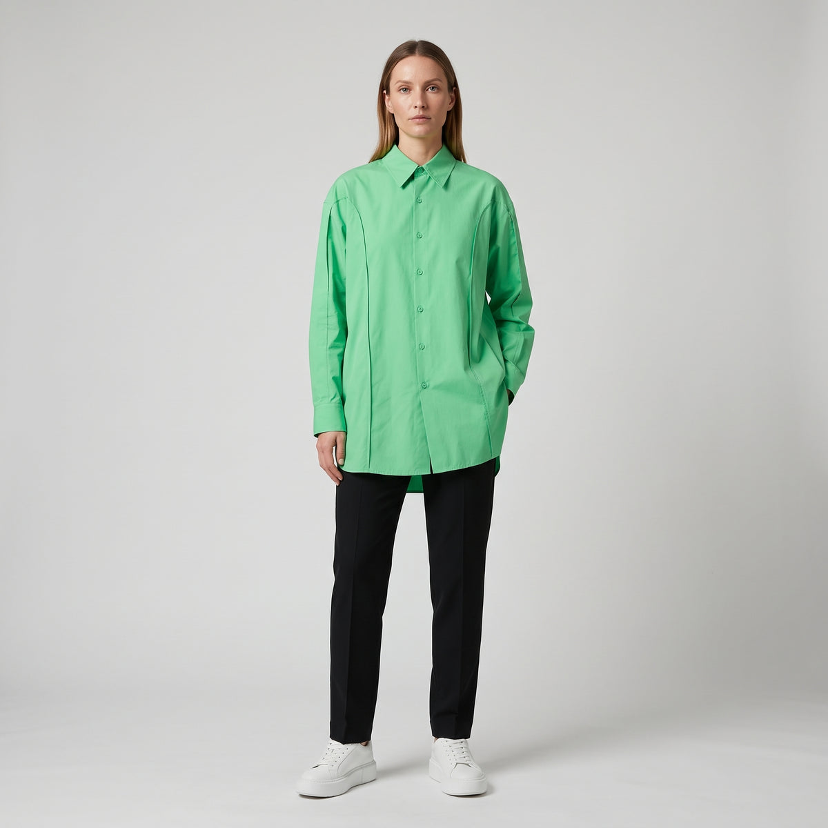 AKNVAS Green Paneled Button-Down Shirt - view 3