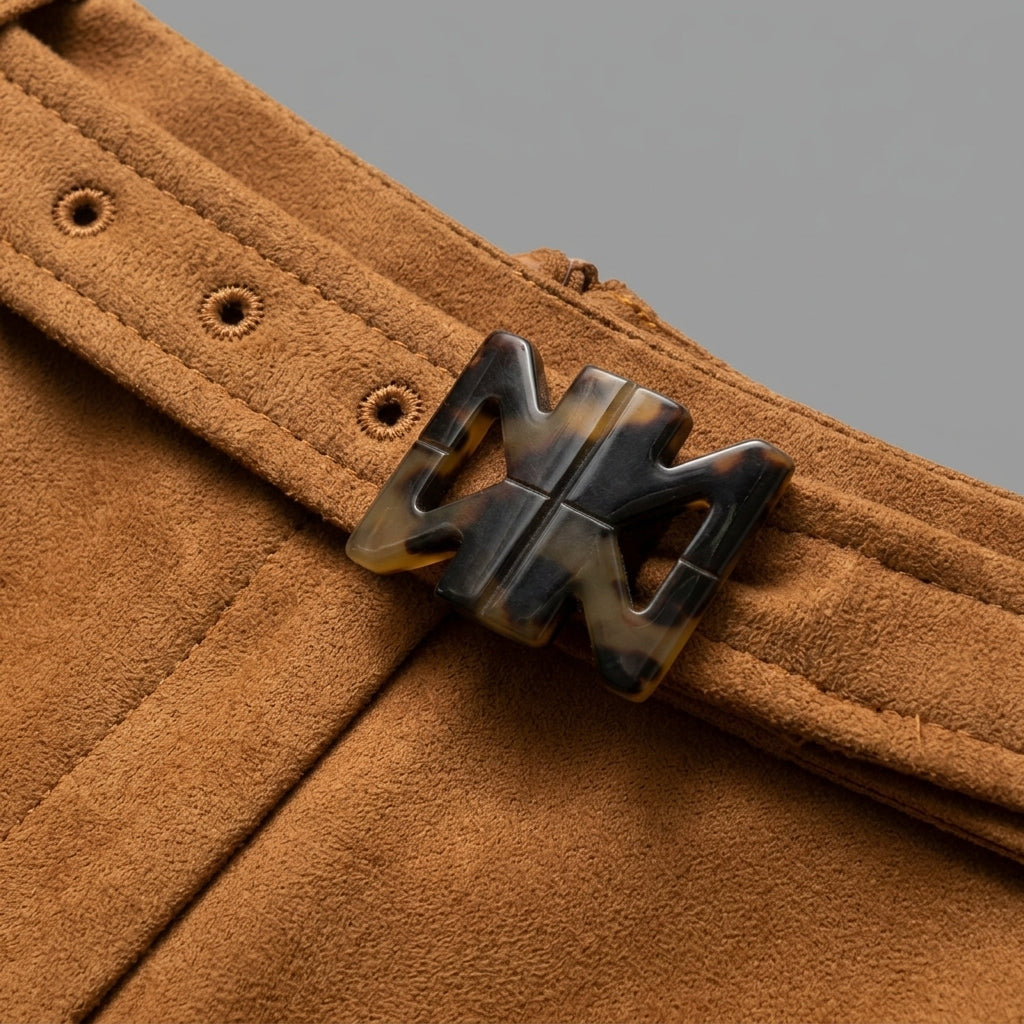 NATAN Belted Camel Wool Midi Skirt - view 5