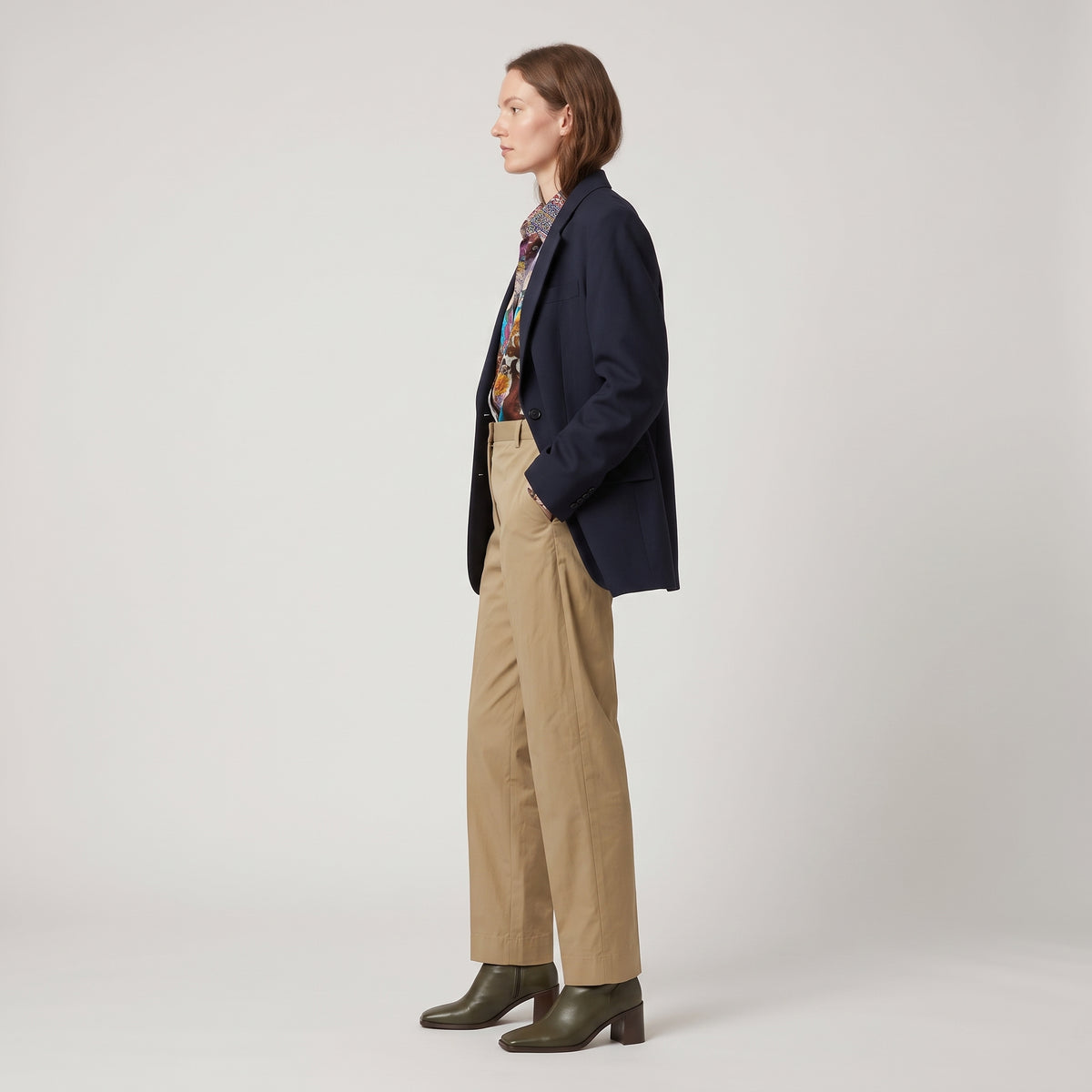 DRIES VAN NOTEN Camel Tailored Cotton Trousers - view 4
