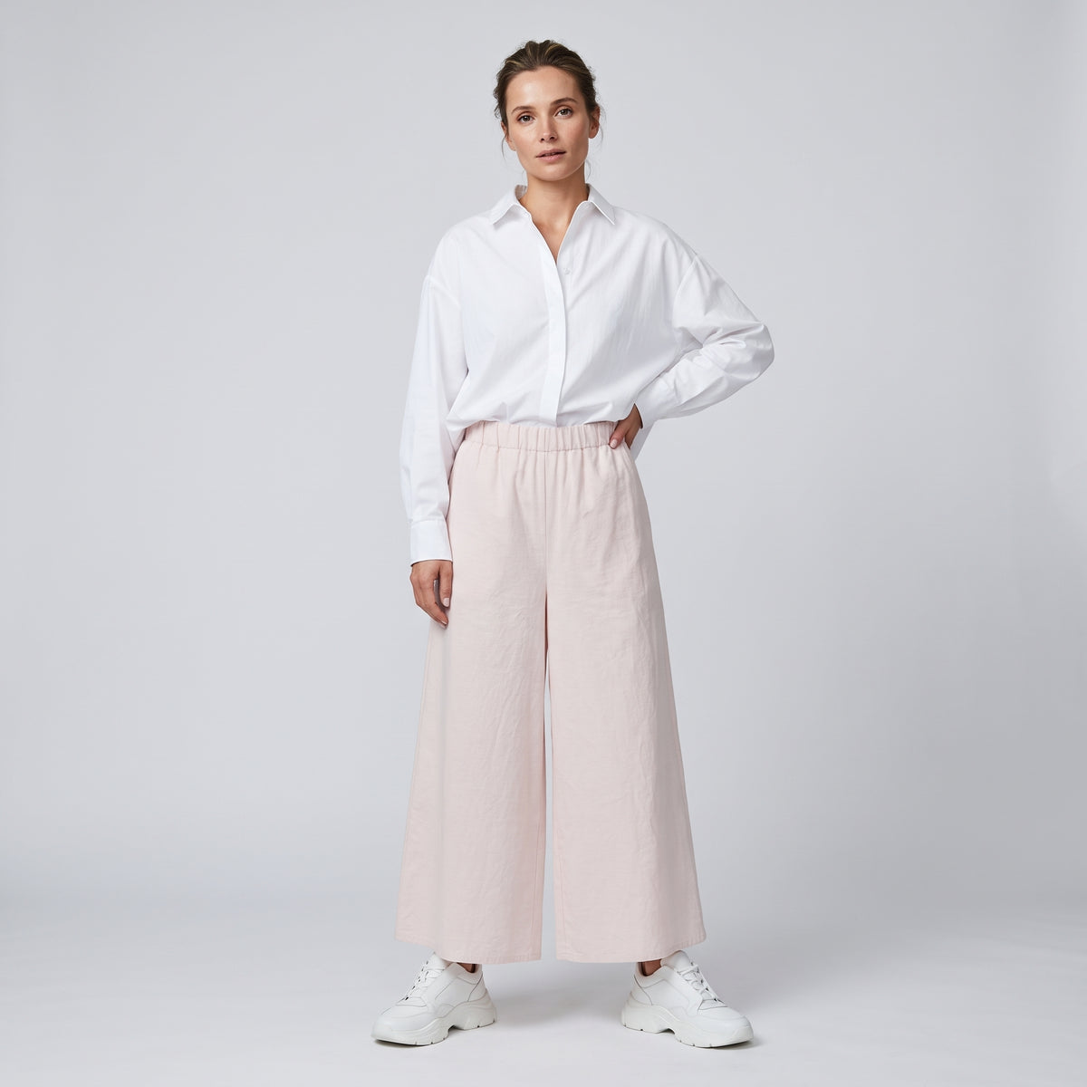 Light Pink Wide Leg Trousers