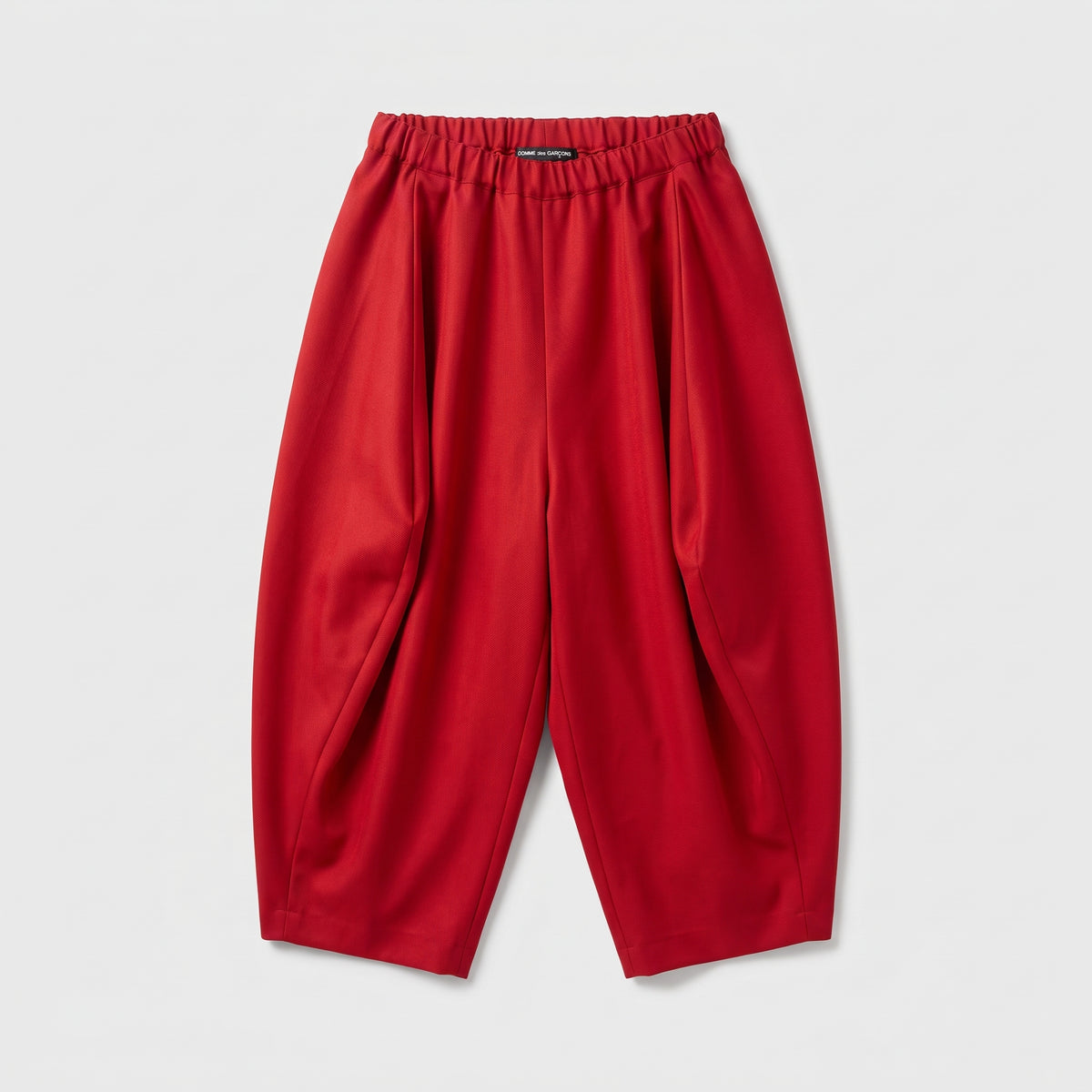 Red Voluminous Draped Trousers