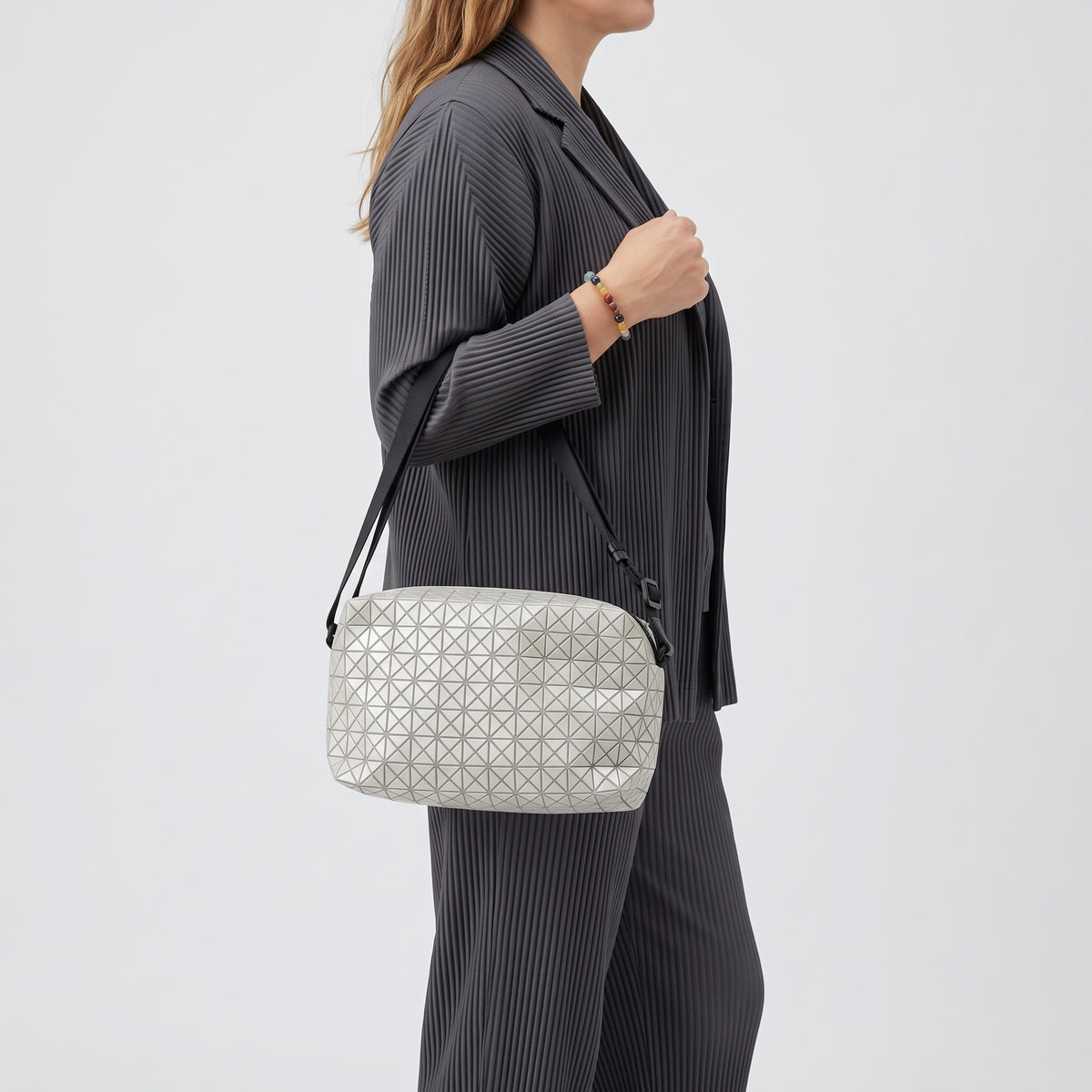 Geometric Metallic Crossbody Bag