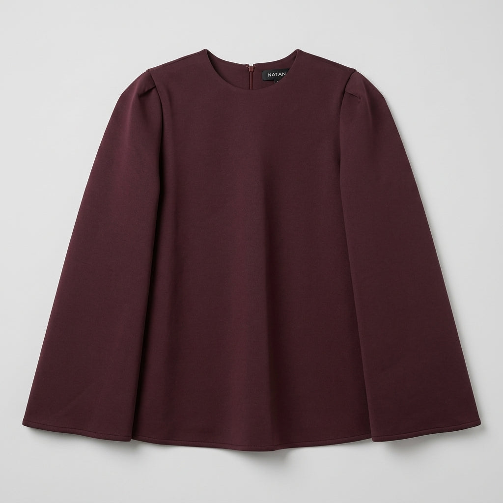 NATAN Burgundy Flared Sleeve Blouse