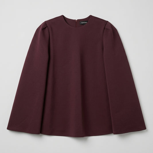 NATAN Burgundy Flared Sleeve Blouse