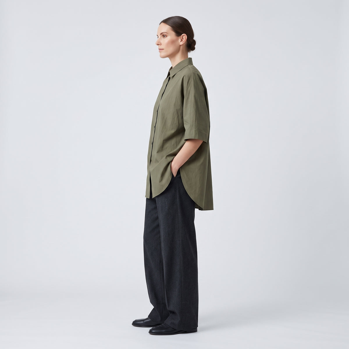 Oversized Short Sleeve Cotton Shirt