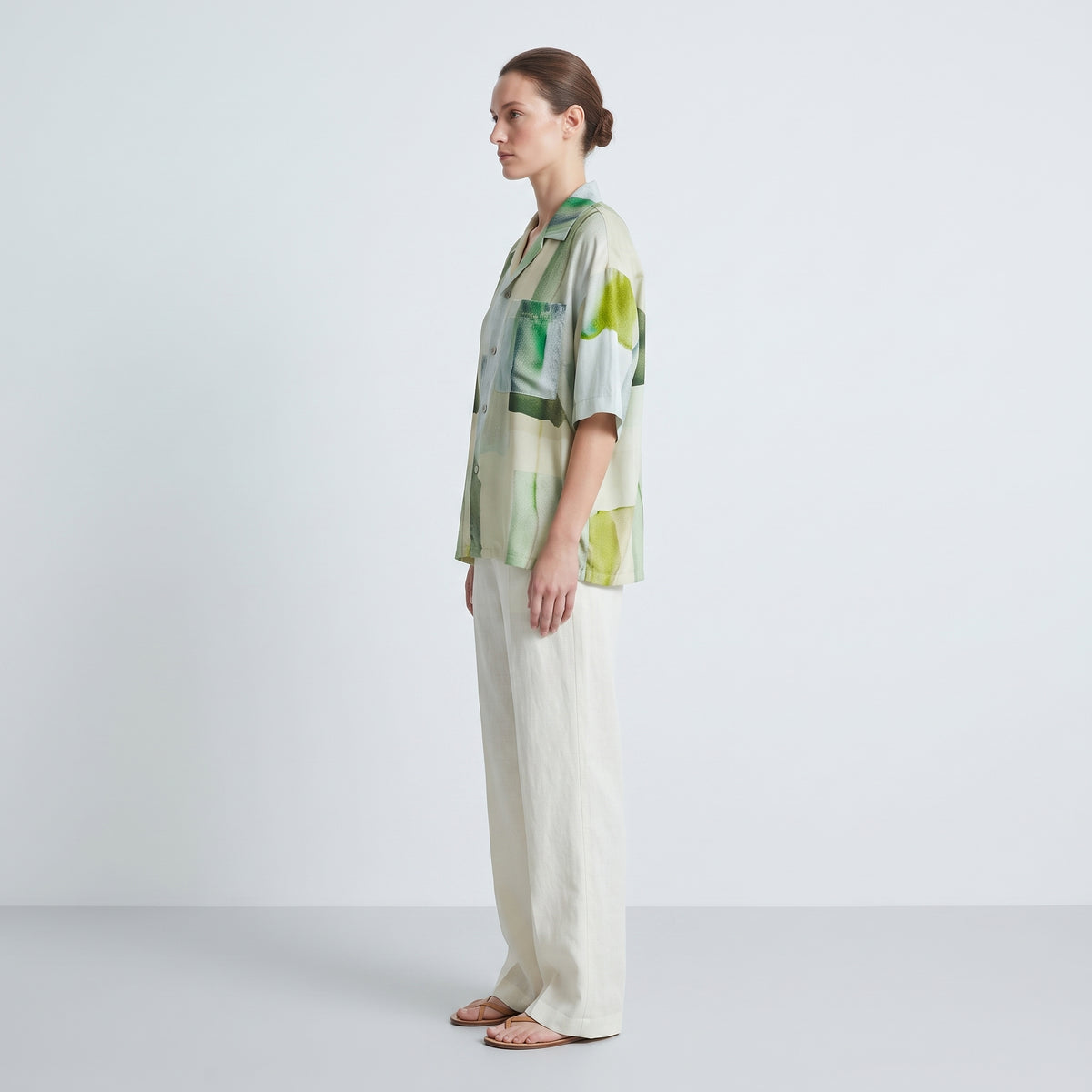 LE17SEPTEMBRE HOMME Green Abstract Print Camp Shirt - view 4