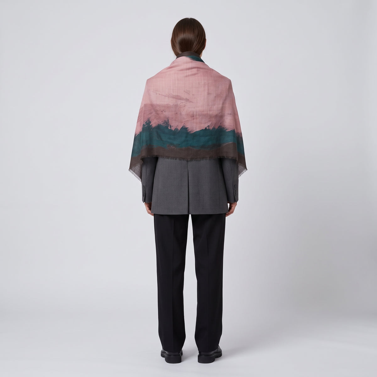 Pink and Teal Brushstroke Scarf
