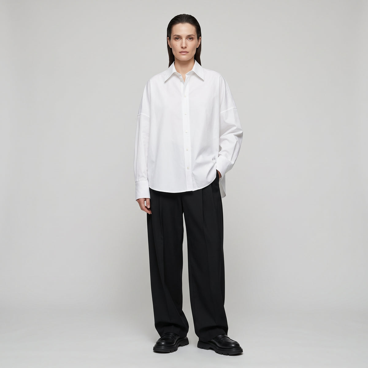 Oversized Cotton Button-Down Shirt