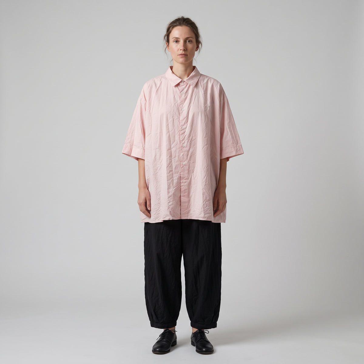 CASEY CASEY Oversized Pink Cotton Shirt - view 3