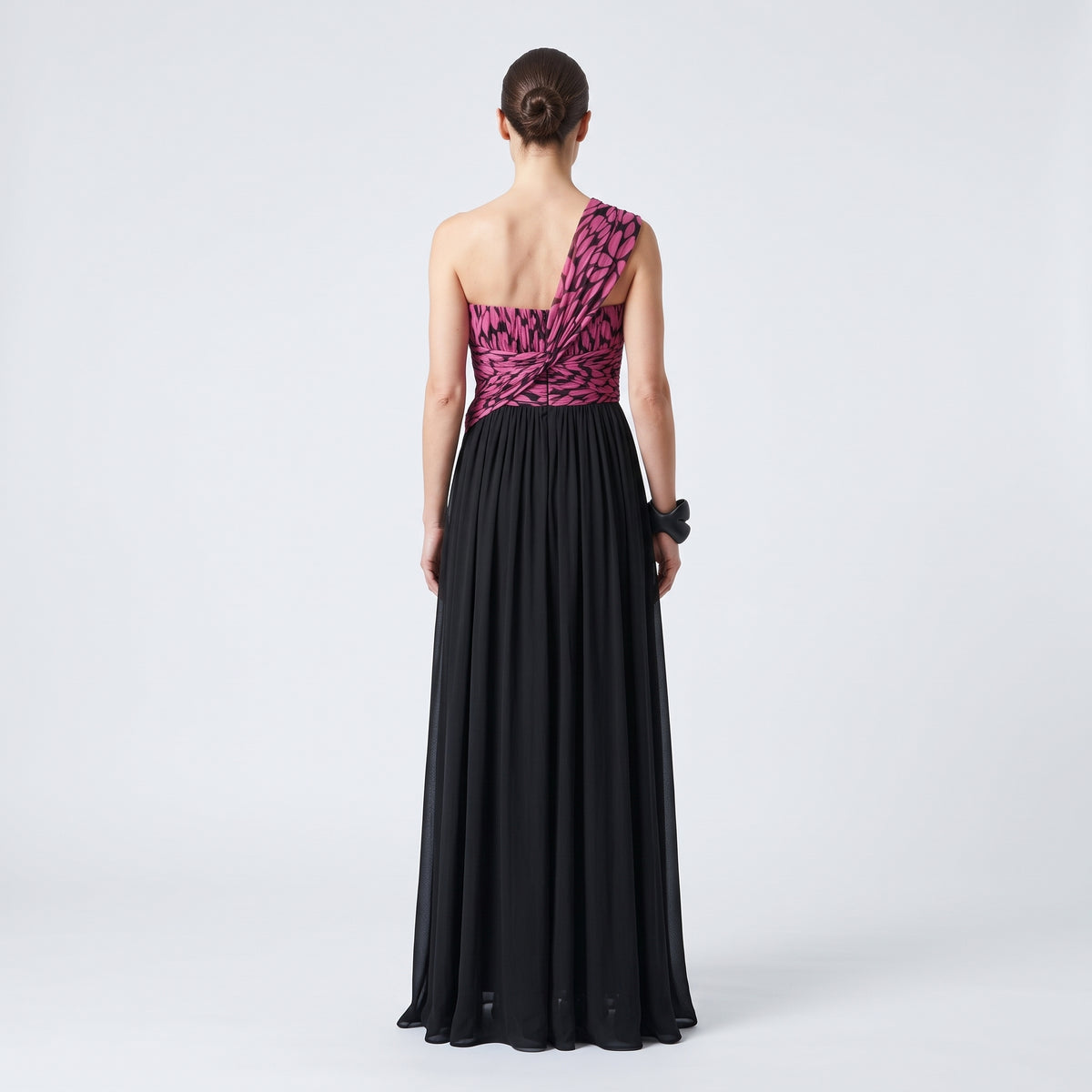 TUVANAM Fuchsia One-Shoulder Evening Dress - view 5
