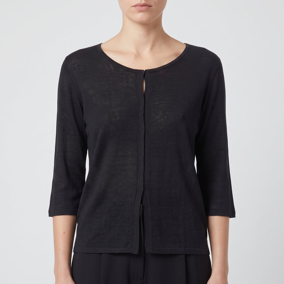 ALBERTA FERRETTI Classic Black Fine Knit Top - view 2