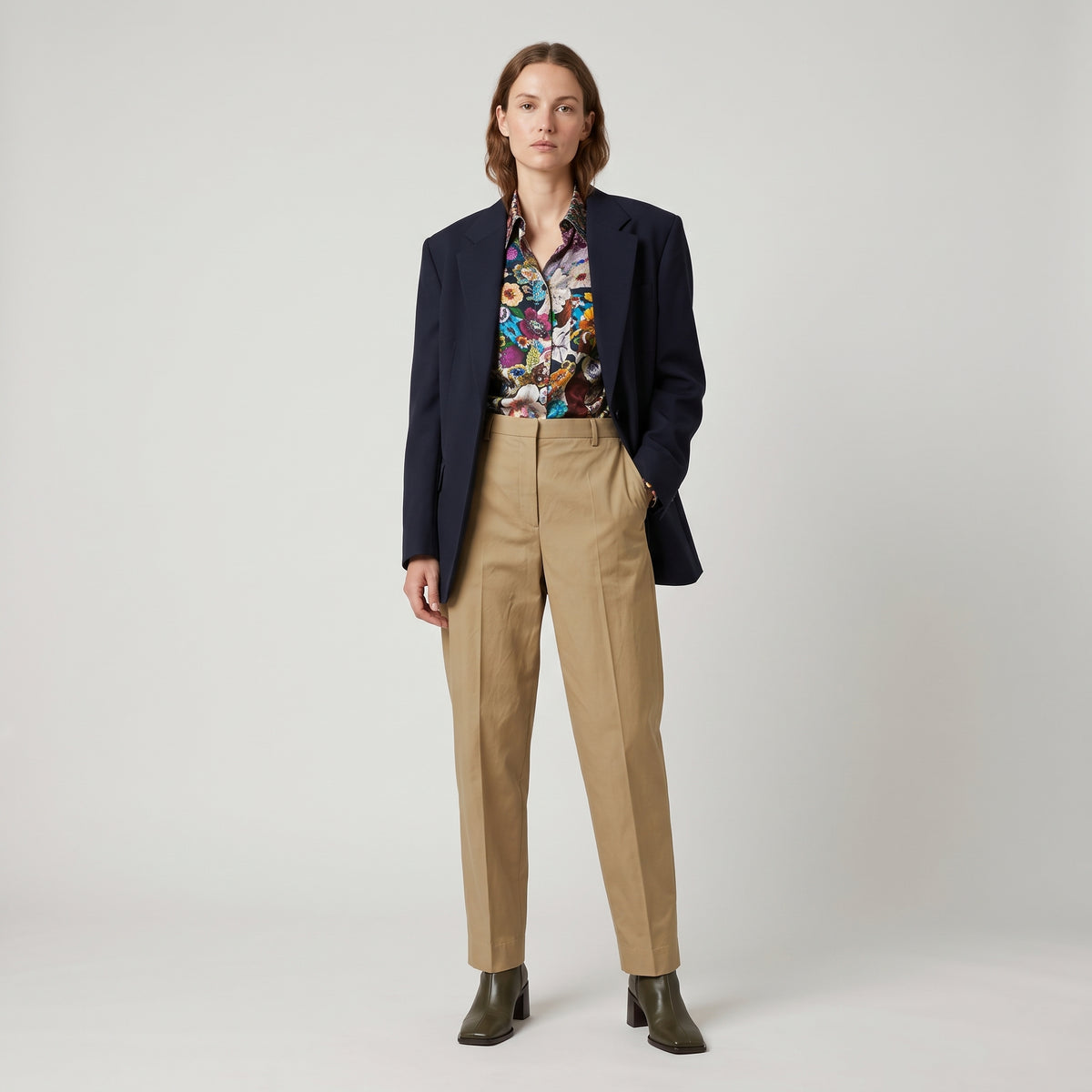 DRIES VAN NOTEN Camel Tailored Cotton Trousers - view 3