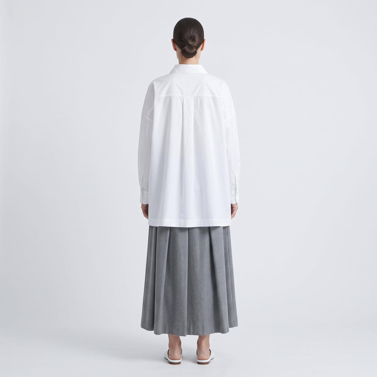ESKANDAR Classic White Oversized Cotton Shirt - view 5
