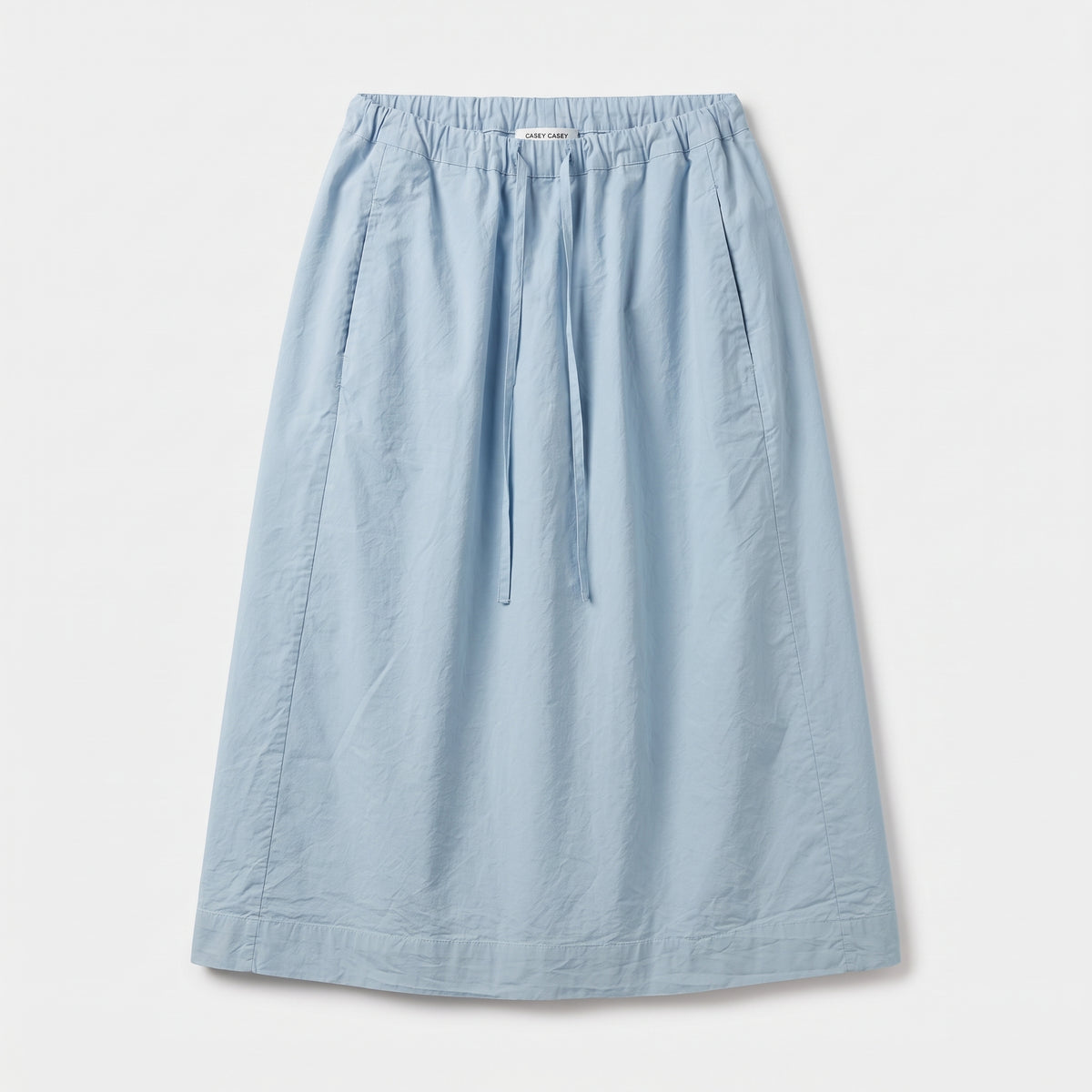 Sky Blue Cotton Midi Skirt