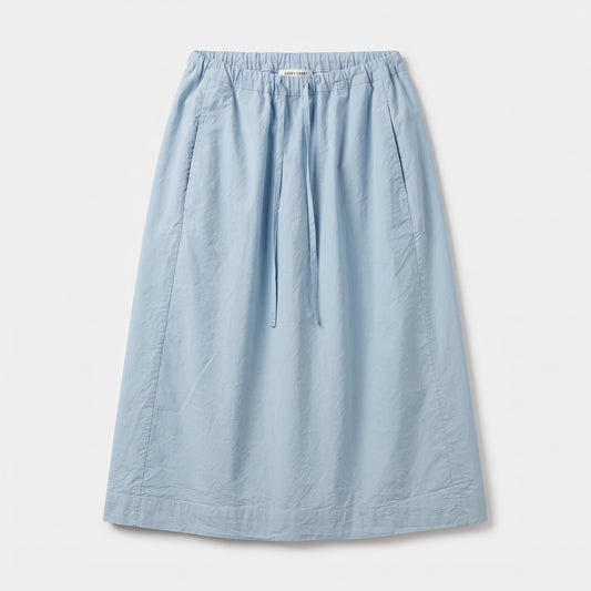 Sky Blue Cotton Midi Skirt