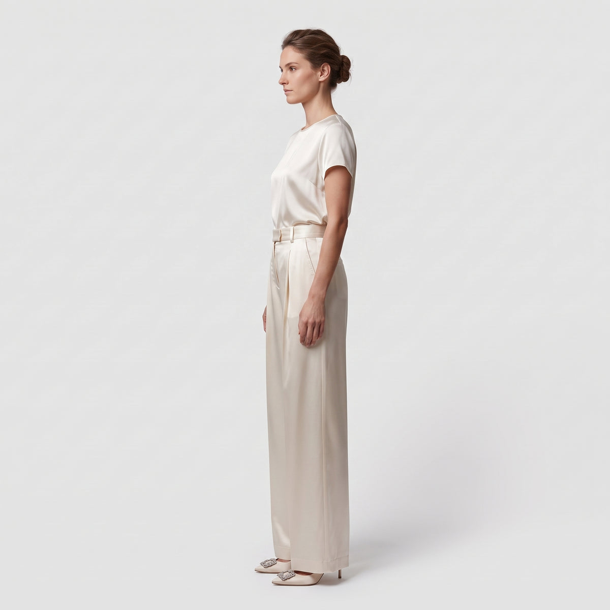 Elegant Satin Wide-Leg Trousers