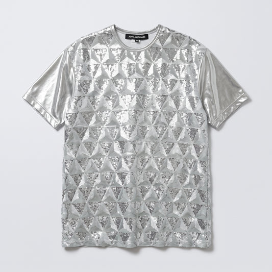 Metallic Sequin Geometric Tee