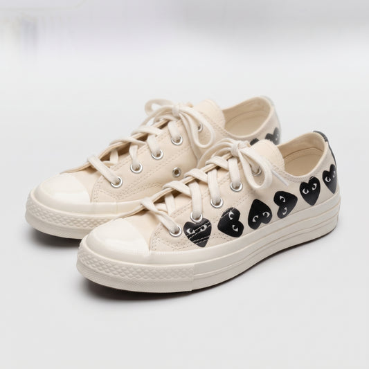 Heart Print Canvas Sneakers