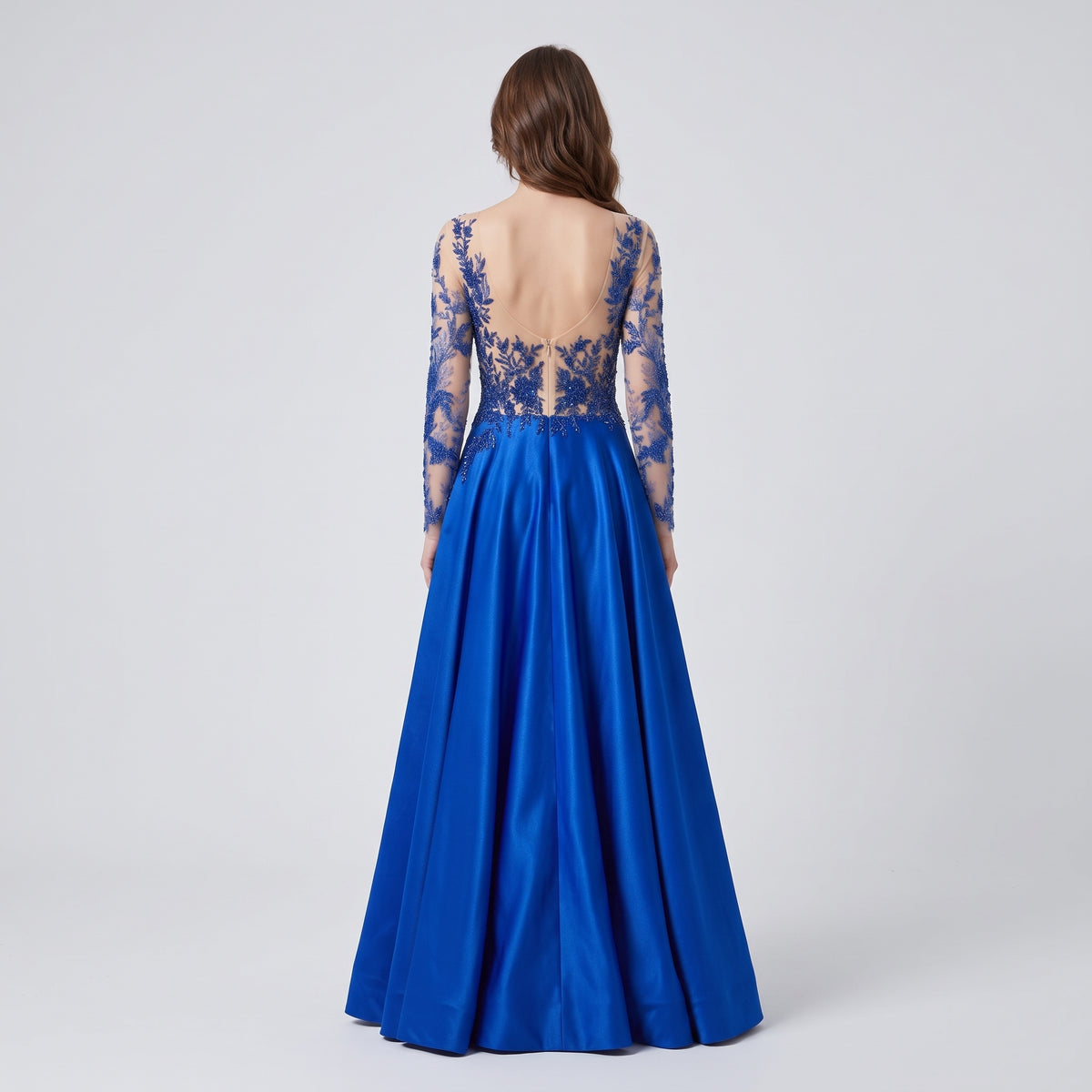 Royal Blue Embellished Evening Gown