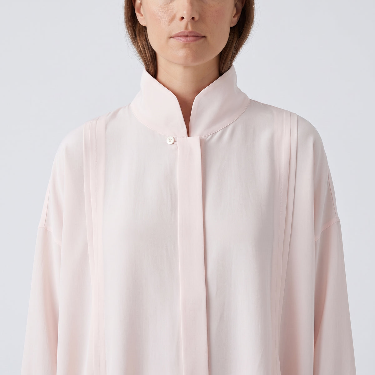 ESKANDAR Light Pink Mandarin Collar Shirt - view 2