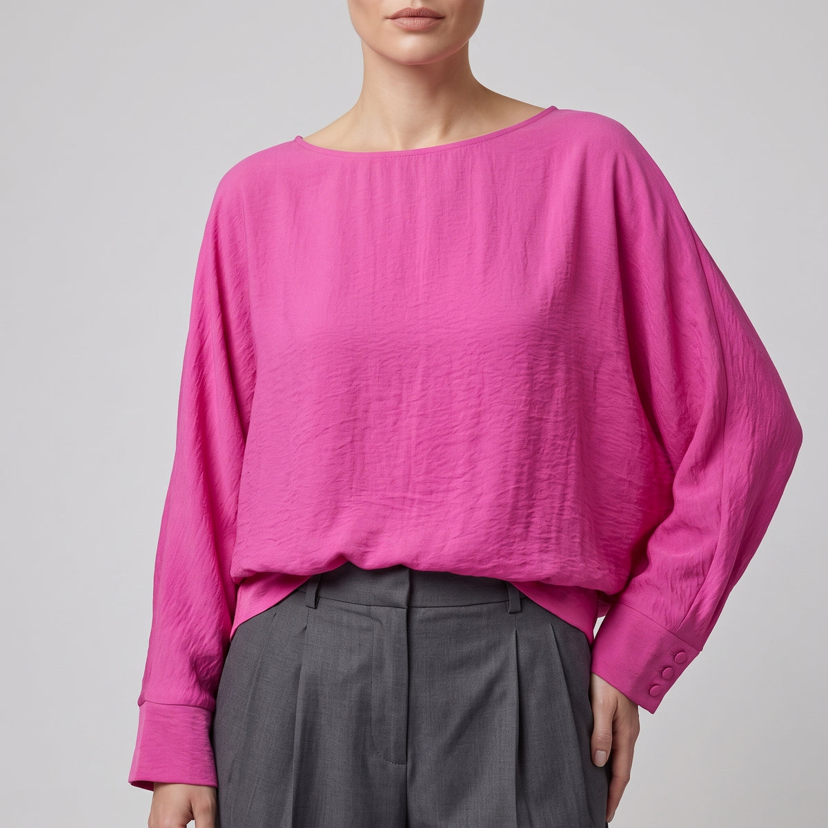 Magenta Oversized Boatneck Top
