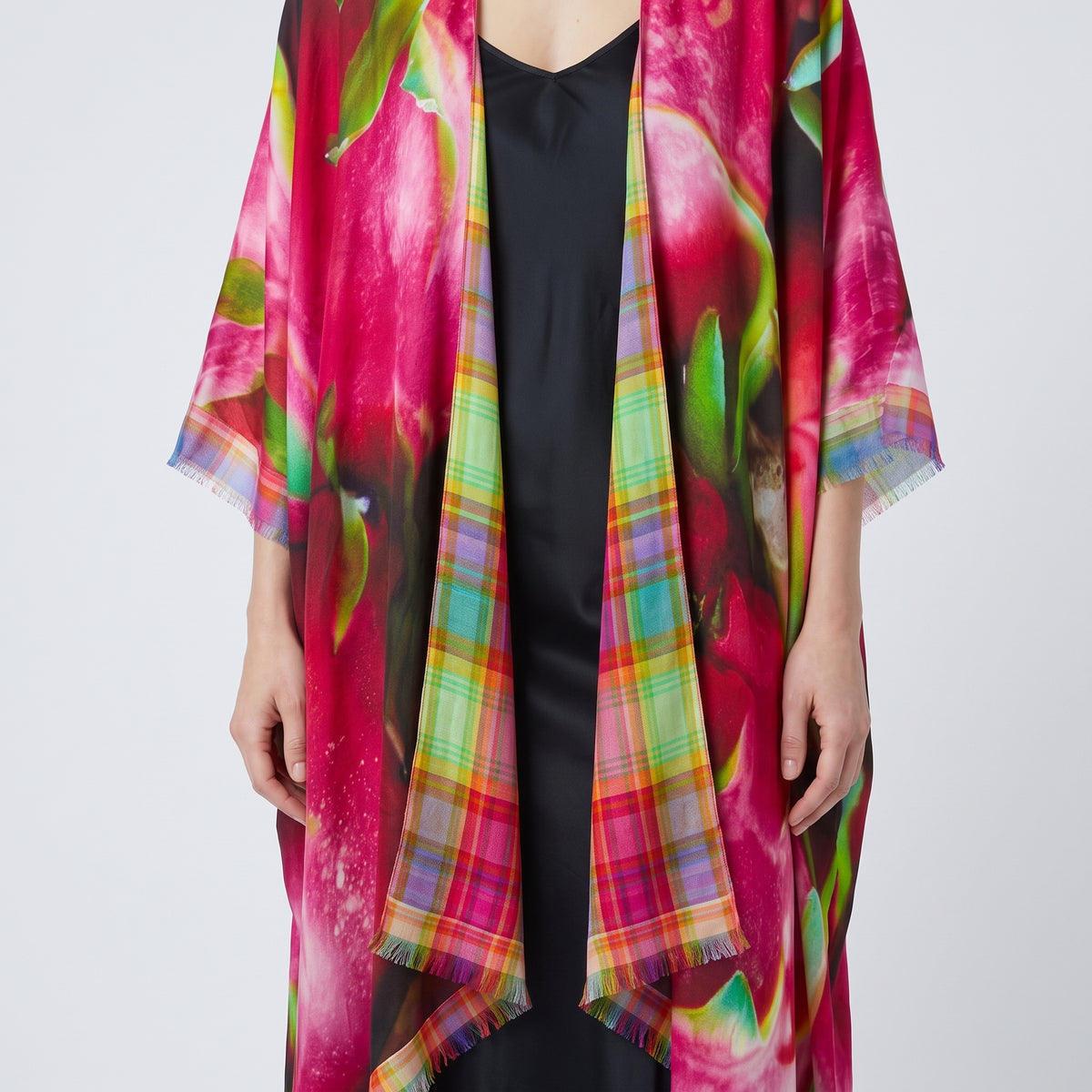 MAISON PASSAGE Vibrant Dragon Fruit Printed Kimono - view 2