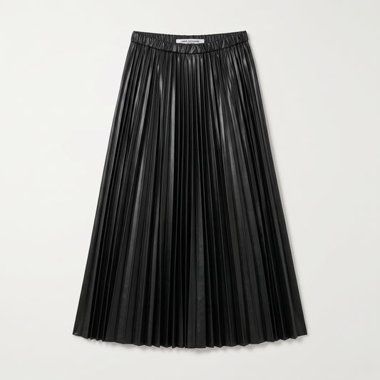 JUNYA WATANABE Pleated Faux Leather Midi Skirt