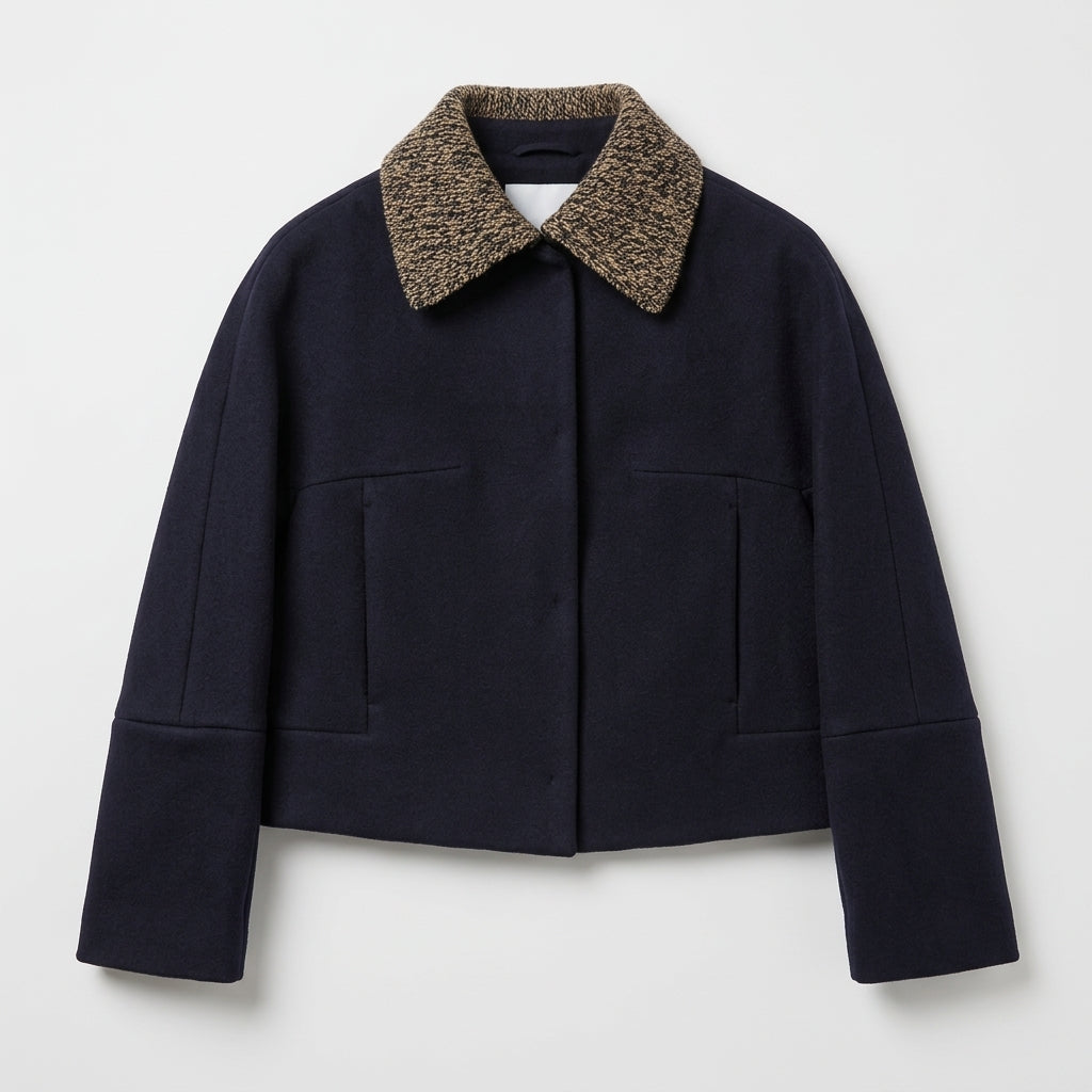 NATAN Cropped Wool Jacket with Collar