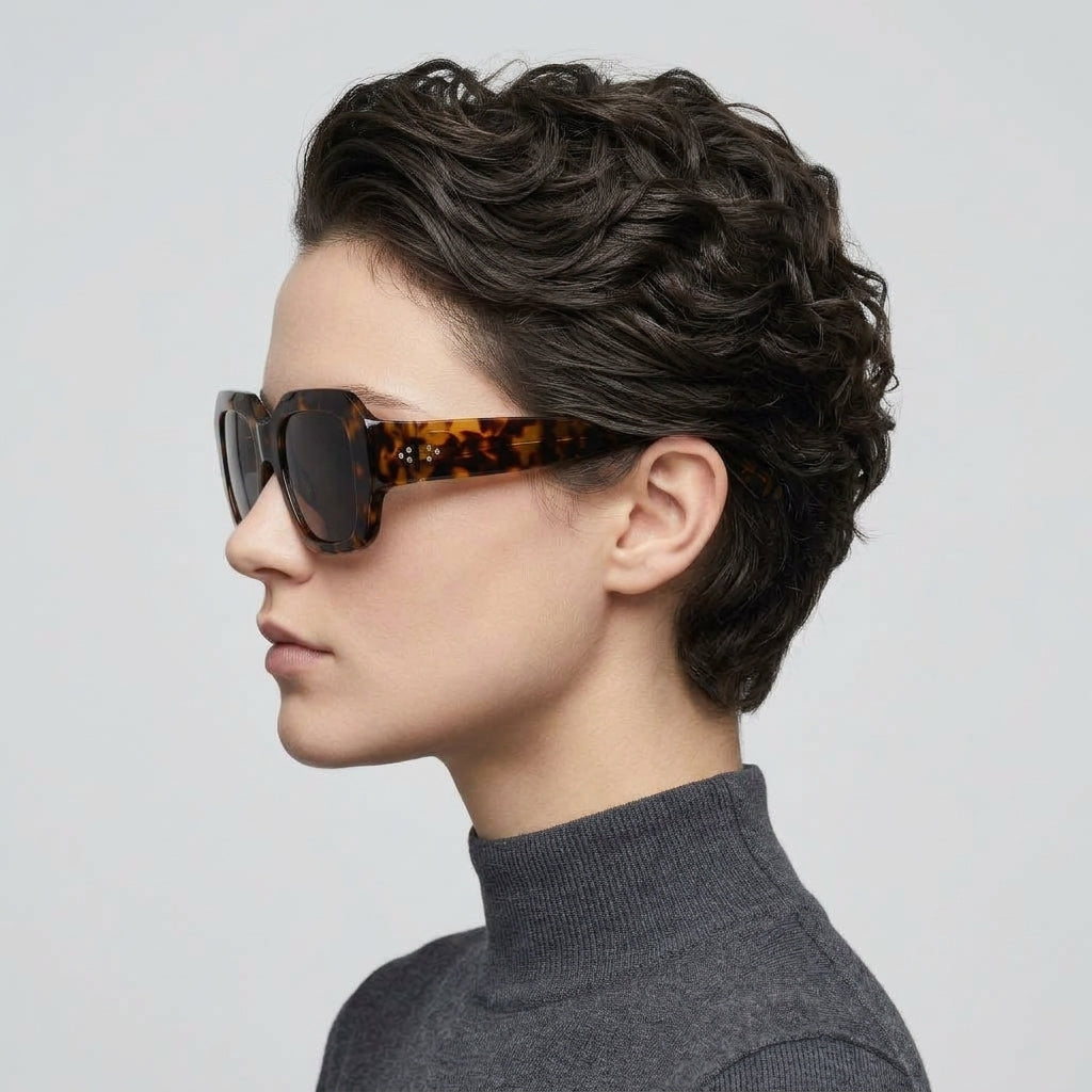 Oversized Tortoiseshell Square Sunglasses