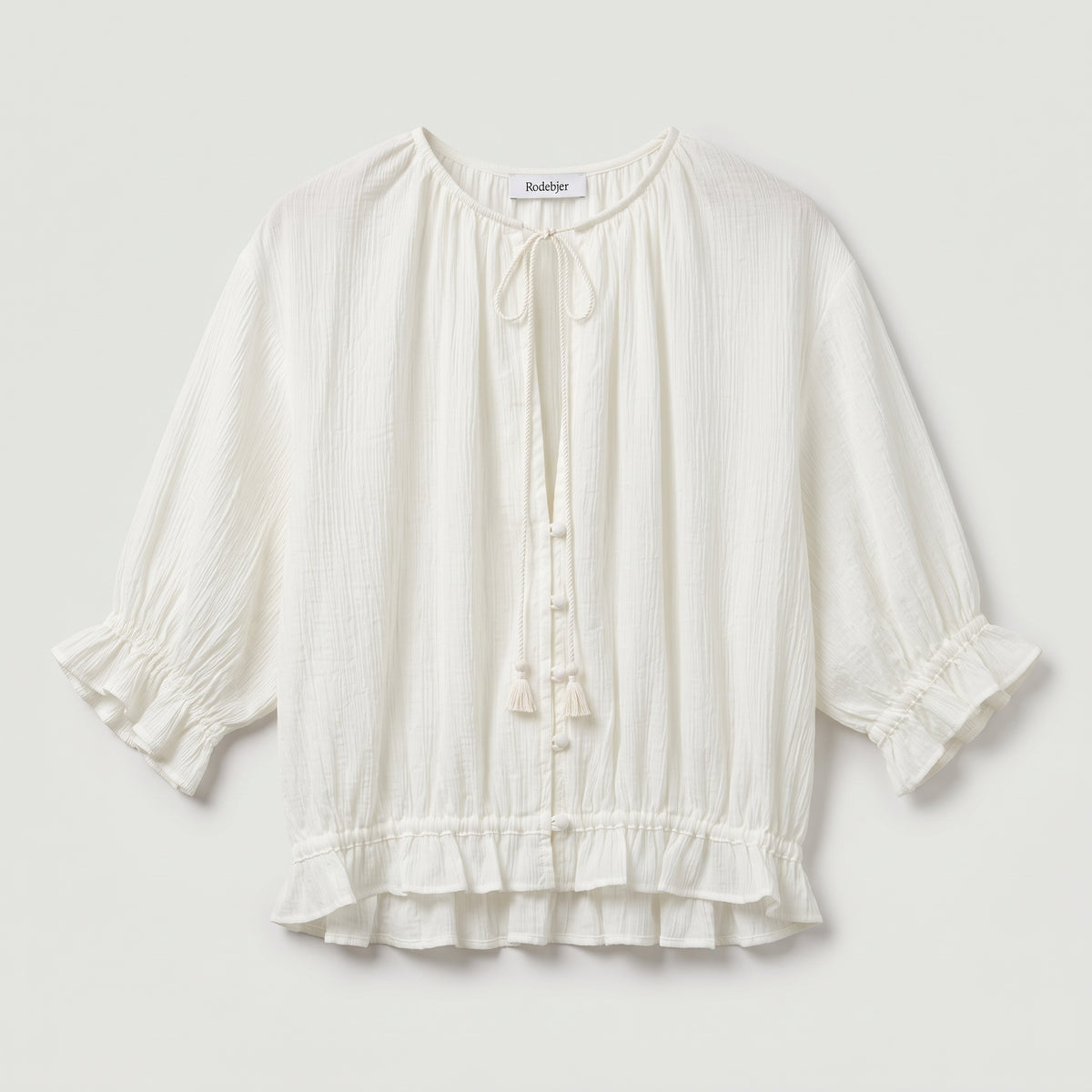 Gardenia Cream Plissé Blouse