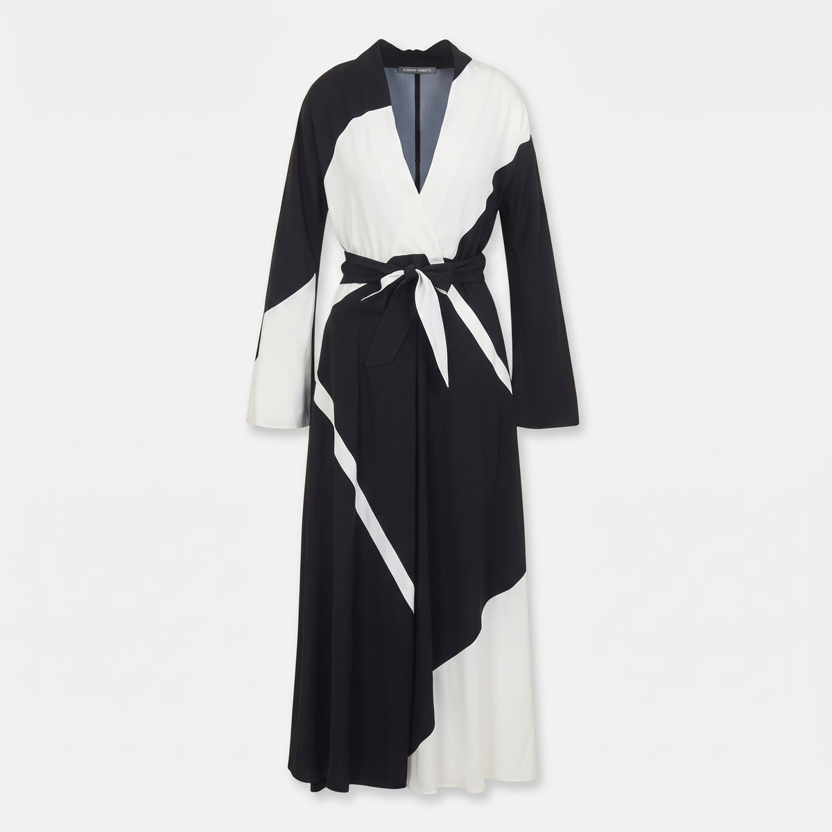 Graphic Monochrome Wrap Maxi Dress