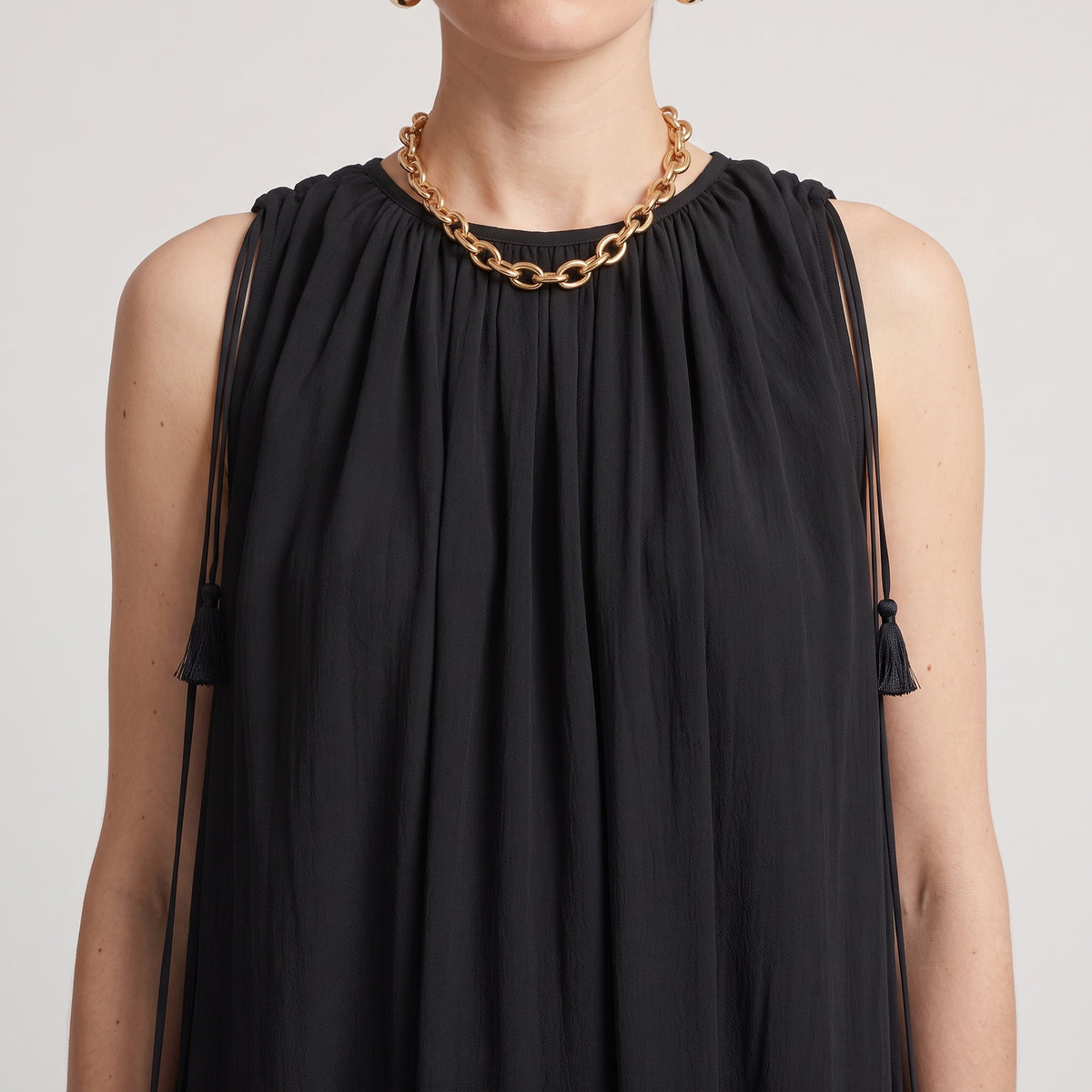 Sleeveless Gathered Maxi Dress