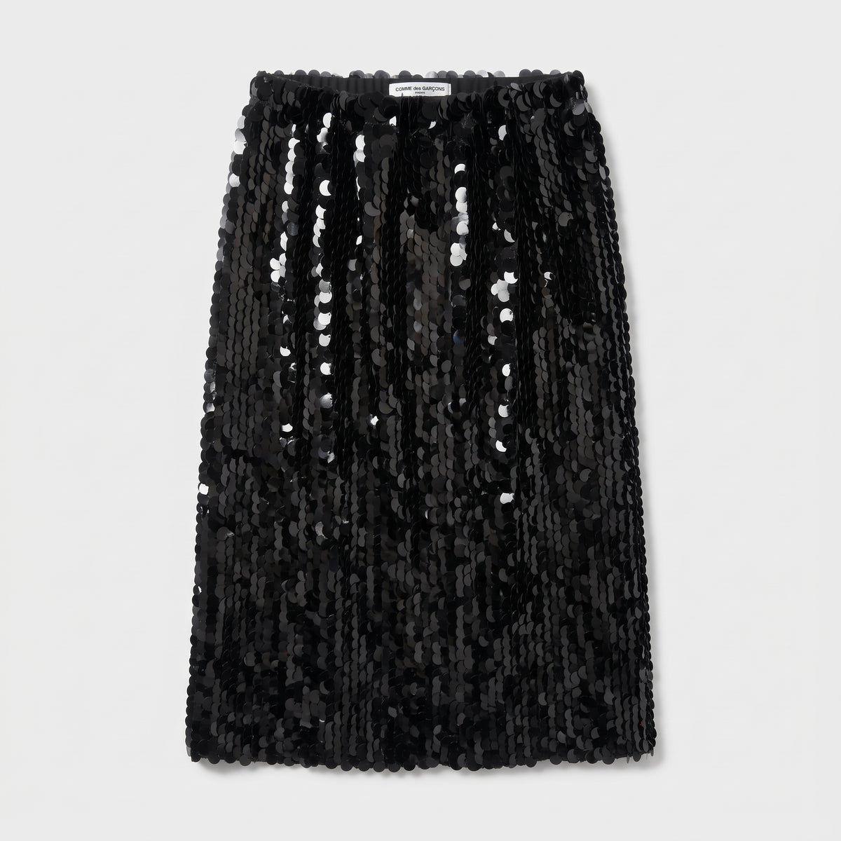 COMME DES GARCONS Black Sequin Midi Skirt