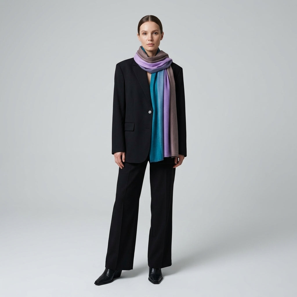 ASHTA Gradient Lilac Silk Scarf - view 2