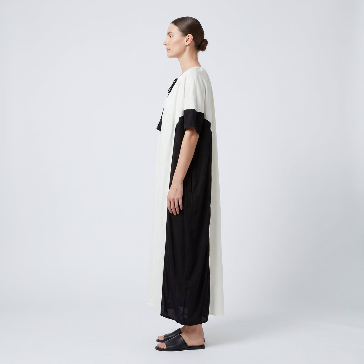 Monochrome Color-Blocked Dress