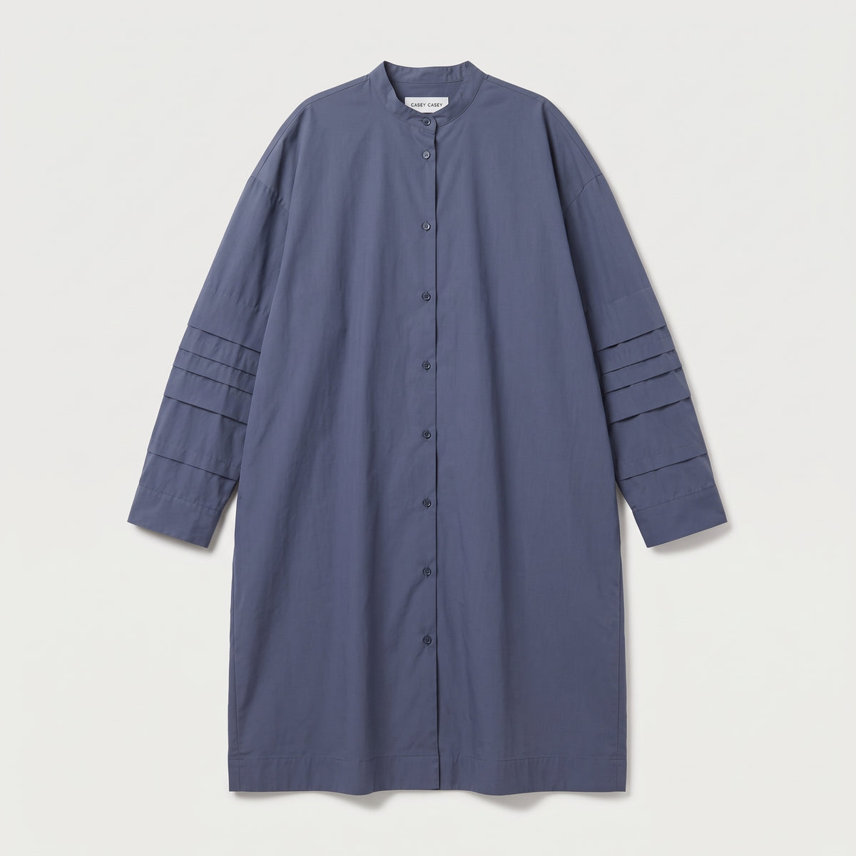 Oversized Pleated-Sleeve Shirt Dress