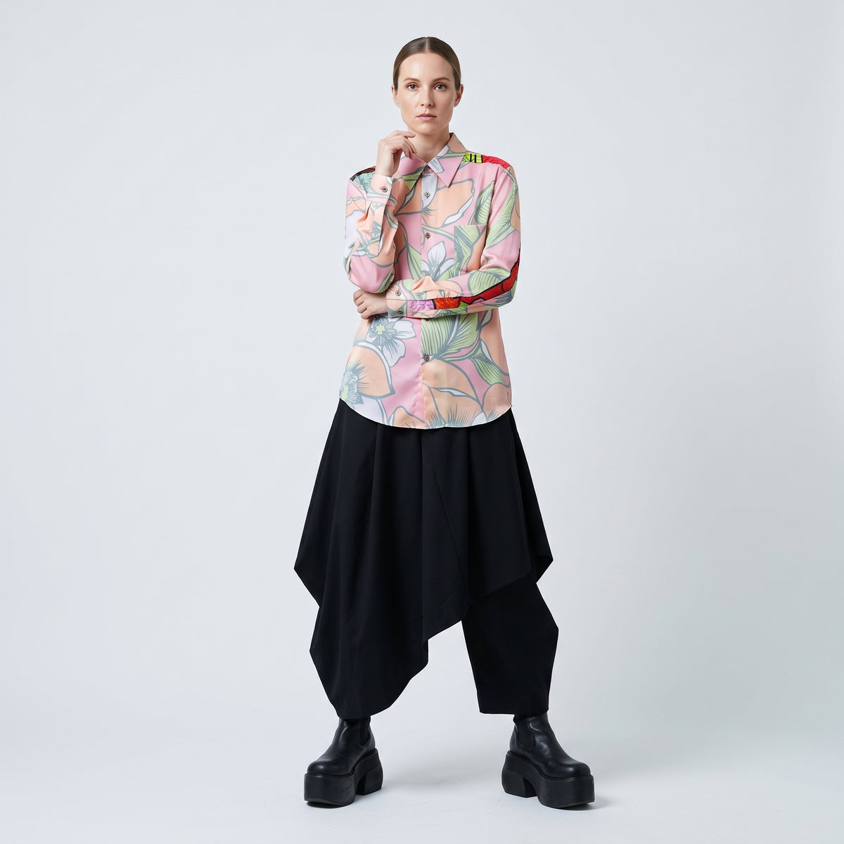 COMME DES GARCONS Multicolor Floral Long Sleeve Shirt - view 3