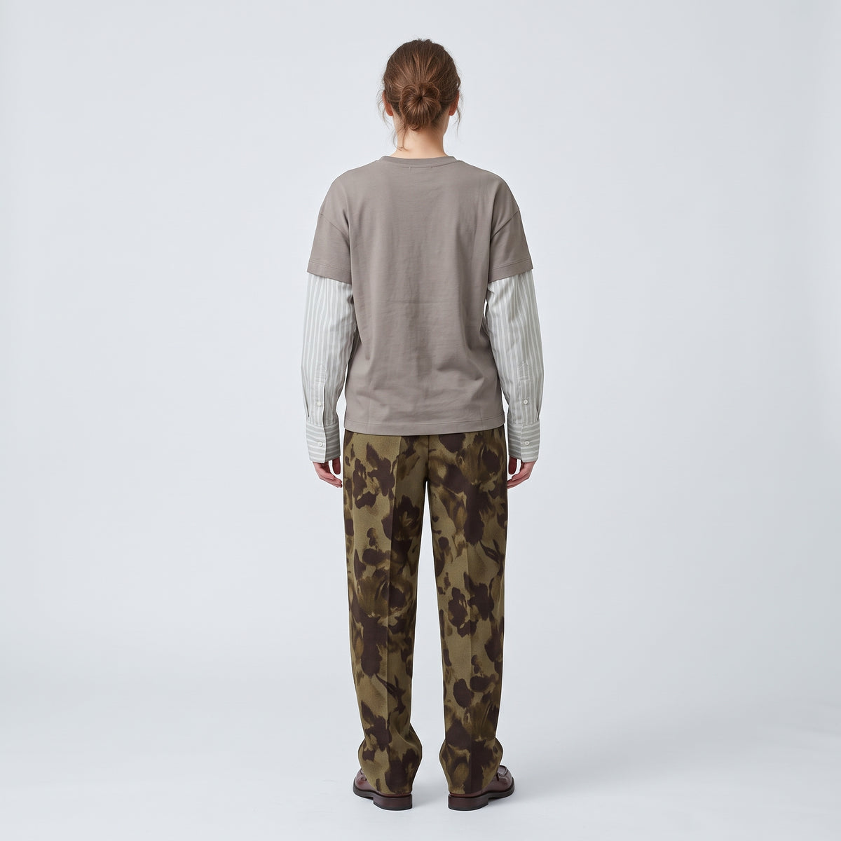 DRIES VAN NOTEN Layered Striped Sleeve Henley Top - view 5