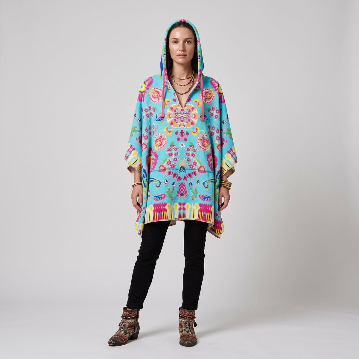 ETRO Vibrant Floral Hooded Towel Poncho - view 3