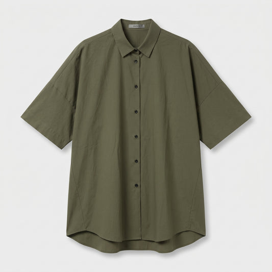 Oversized Short Sleeve Cotton Shirt
