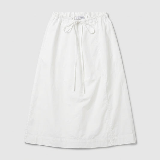 Minimalist White Drawstring Skirt
