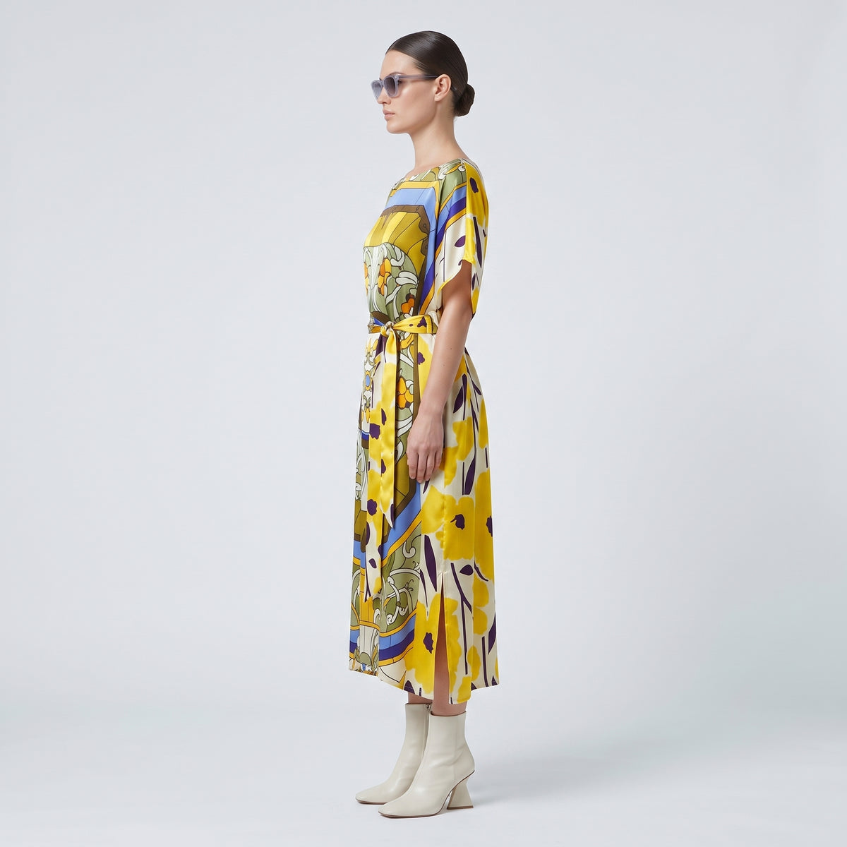 MAISON PASSAGE Yellow Multi Printed Midi Dress - view 4