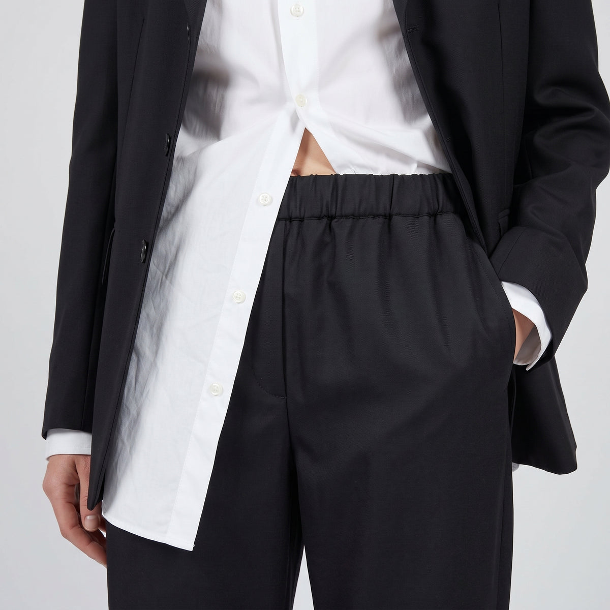 Relaxed Fit Black Tailored Pants