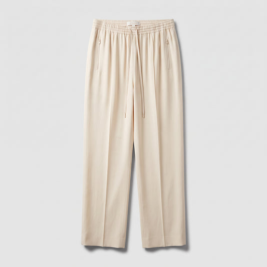 CHLOE Beige Wide Leg Drawstring Trousers