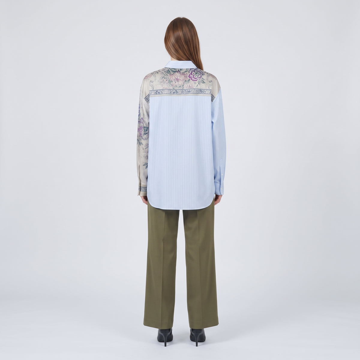 PIERRE LOUIS MASCIA Floral Striped Patchwork Shirt - view 5