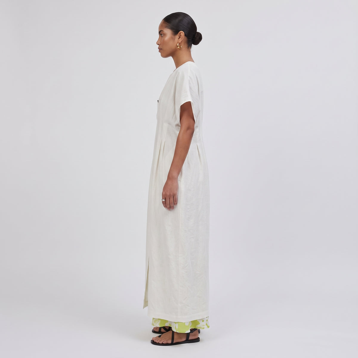 Kimberly Pleated Cotton Midi Dress