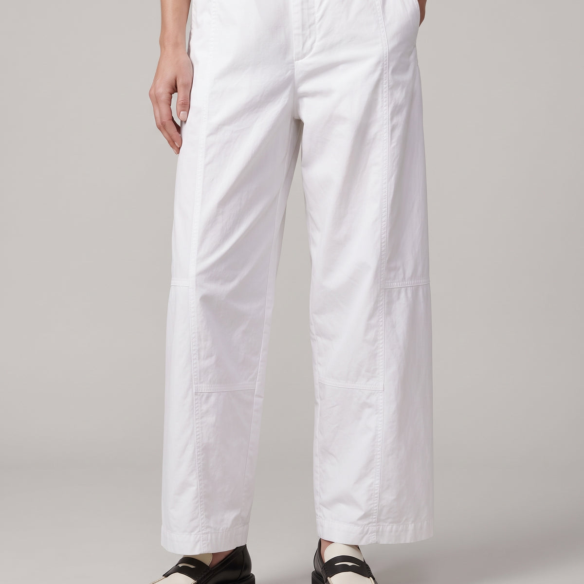 White Belted Wide-Leg Trousers