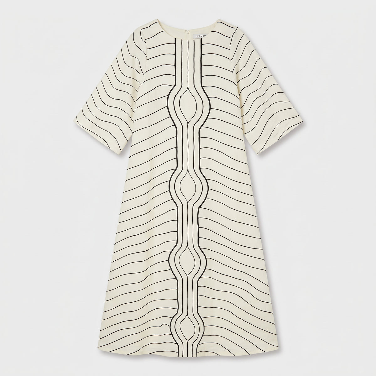 WUMAN Abstract Line Print Shift Dress