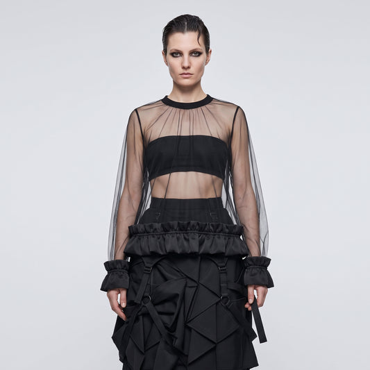 NOIR KEI NINOMIYA Sheer Ruffled Tulle Blouse - view 2